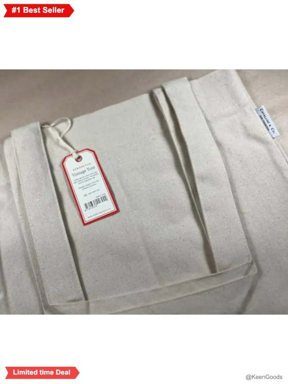 Cotton Canvas Tote Bag Dual Shoulder Straps Reusable Grocery Shopping Bag